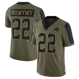 Limited Men's Christian McCaffrey Carolina Panthers Nike 2021 Salute To Service Jersey - Olive