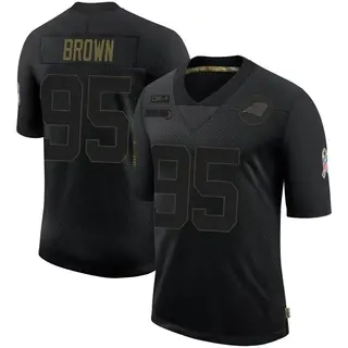 Limited Men's Derrick Brown Carolina Panthers Nike 2020 Salute To Service Jersey - Black