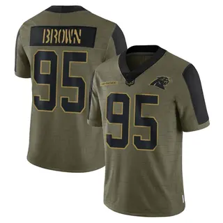 Limited Men's Derrick Brown Carolina Panthers Nike 2021 Salute To Service Jersey - Olive