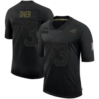 Limited Men's Michael Oher Carolina Panthers Nike 2020 Salute To Service Jersey - Black