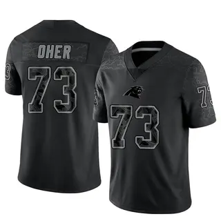 Limited Men's Michael Oher Carolina Panthers Nike Reflective Jersey - Black