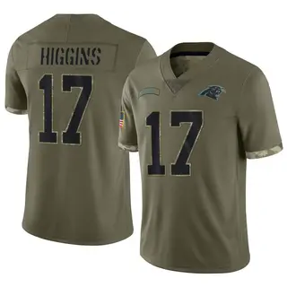 Limited Men's Rashard Higgins Carolina Panthers Nike 2022 Salute To Service Jersey - Olive