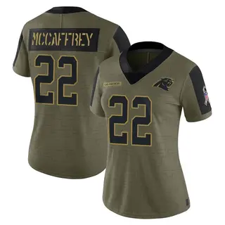 Limited Women's Christian McCaffrey Carolina Panthers Nike 2021 Salute To Service Jersey - Olive