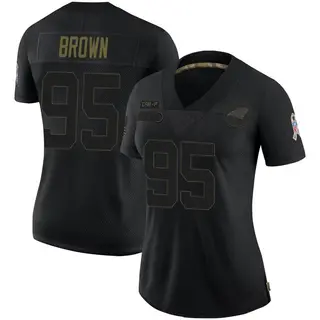 Limited Women's Derrick Brown Carolina Panthers Nike 2020 Salute To Service Jersey - Black