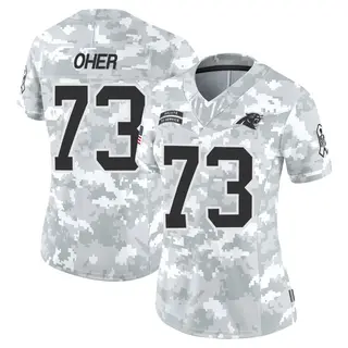 Limited Women's Michael Oher Carolina Panthers Nike 2024 Salute to Service Jersey - Arctic Camo