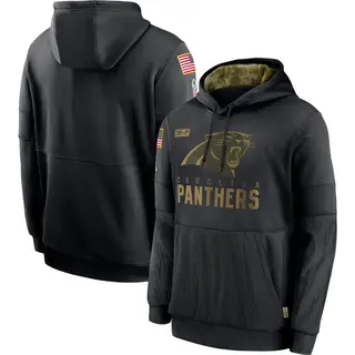 Men's Carolina Panthers Nike 2020 Salute to Service Sideline Performance Pullover Hoodie - Black